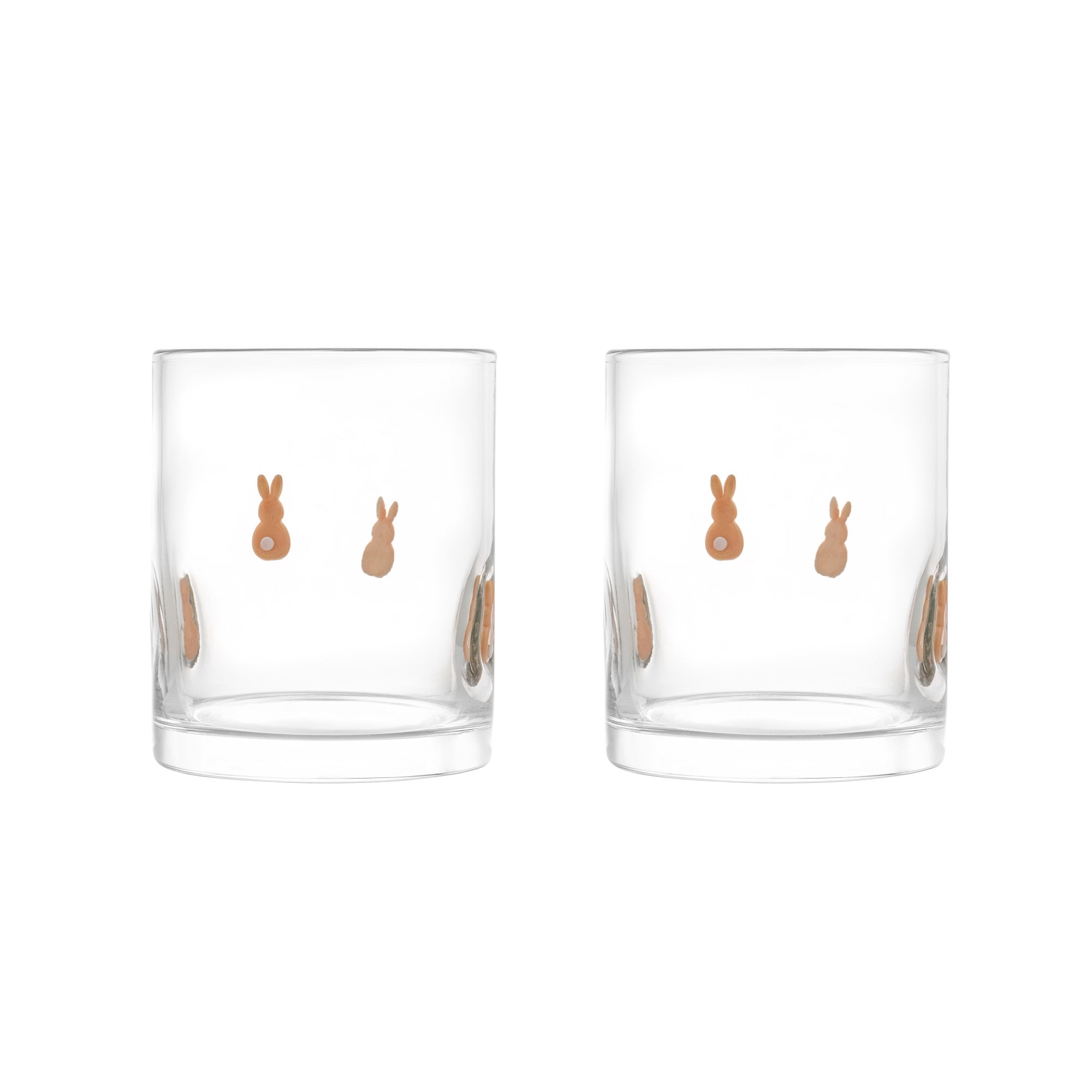(2 pack) Thyme & Table 12 fl oz Easter Bunny Charm Drinking Glasses, Set of 2