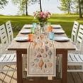 thumbnail image 4 of Table Runners 108 Inches Long Dress Scarves, Retro Ocean Farmhouse Coffee/Dining/Kitchen Table Runner for Living Room, Brown Coastal Shells Conch Underwater 13x108 Inch, 4 of 9