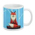 thumbnail image 1 of Fox on Tree Stump White Mug, 1 of 4