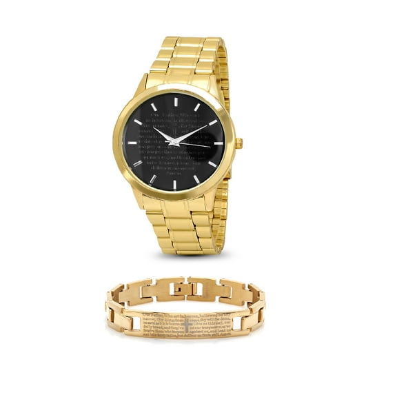 Goldtoned Watch/ Bracelet Set