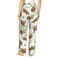 thumbnail image 3 of Pajama Pants Women, cute sloth AZ Lounge PJ Yoga Pants With Drawstring, Womens Sleepwear Pajama Bottom, 3 of 5