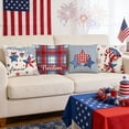 thumbnail image 7 of Patriotic 4th of July Pillow Covers 18 x 18 Blue Star Red Stripe Fourth July Decorative Throw Pillows Outdoor Farmhouse Pillowcases Memorial Day Cushion Case Sofa Couch Bed Decor (1pc), 7 of 7