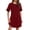 Red, variant on Dianli Pajamas Sleepwear Women's Soft Comfortable Short Sleeve Round Neck Pocket Pajama Top Lightweight Breathable Stretch Cotton Night Shirt with Pockets Relaxed Fit Home Loungewear