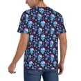 thumbnail image 2 of Hirioo Skull Flower Blue for Men's Baseball T-shirt Shirts Short Sleeve Casual Summer Button Stretch T Shirts,Size S-4XL-X-Large, 2 of 7