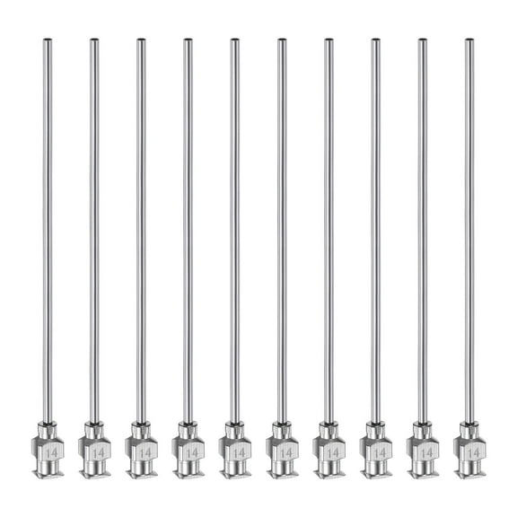 Uxcell 10pcs 14G Stainless Steel Dispensing Needles, 4" Glue Needle Tube Blunt Tip