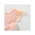thumbnail image 6 of Coduop Newborn Baby Girl Lace Sleeveless Romper Jumpsuit Ribbed Dress Outfit, 6 of 9