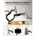 thumbnail image 4 of Brazo doble para monitor ErGear ajustable para pantallas de 13 a 32 pulgadas, 4 of 8