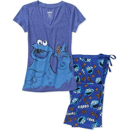 Juniors Cookie Monster Sleep Pant And Te