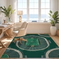 thumbnail image 3 of Design&I 6'x9' Washable Area Rug Arch Design With Athletic Ball Panel Symmetry Football Stadium Refined for Queen Size Bedroom, Under Bed, Sleek Flatweave Pet Friendly, 3 of 7