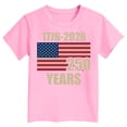 thumbnail image 5 of mgoYE 250th American Anniversary Girls Tee 4th of July Shirts for Girls Boys American Flag Patriotic Shirts 250 Anniversary USA Stars and Stripes Independence Day Tee Top(Pink,5-6 Years), 5 of 5