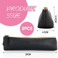 thumbnail image 2 of Estuche de cuero para lápices y bolígrafos, 2 piezas, bonito estuche delgado para lápices, pequeño estuche para lápices, bonito estuche de papelería, bolso cosmético portátil, bolsa con cremallera, 2 of 8