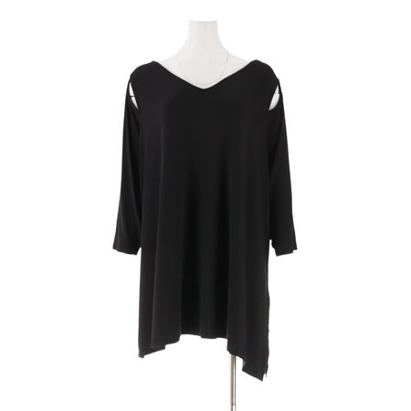 - belle kim gravel knit top asymmetrical hem a307422