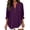 Purple #1, variant on Womens Henley Tops Rolled Up Sleeve Shirts Button Up V Neck Pullover Cotton Curved Hem Shirt with Fake Flap Pocket Green S
