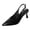 Black, variant on Women's Kitten Heel Closed Pointed Toe Sandals with Bow Back Strap Shoes for Casual Outdoor Brown