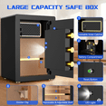 thumbnail image 3 of Gemaisil Large 5.0 Cuft Security Safe Box for Home & Office, Electronic Safe with Digital Keypad Lock, Built-in Dual Alarm System & Fireproof Bag(Black), 3 of 11