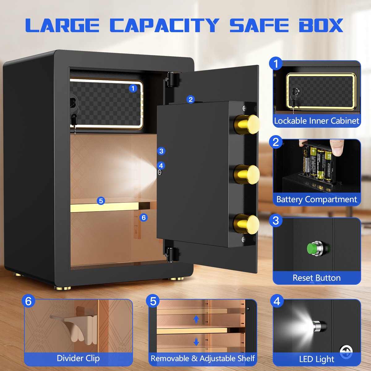 SYSENFO 5.0 Cu Ft Digital Security Safe Box photo 5