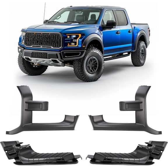 KOJEM Pair Headlight Molding Headlight Bracket Compatible with 2017-2019 Ford F150 Raptor Replacement for FO1212121 FO1213121 Head Lamp Trim Support Bracket 4 Pcs Left & Right Side