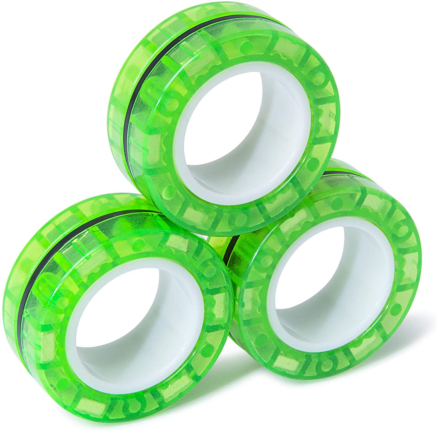 abeec Glow Magnetic Ring Spinz Magnetic Rings Fidget Toy in 3 Assorted Glow 
