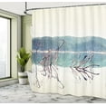 thumbnail image 5 of Ambesonne Nature Shower Curtain, Fallen Tree in Beach, 69"Wx84"L, Cream Green, 5 of 5