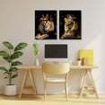 thumbnail image 3 of ZHONGYUTONG Lion and Lioness Canvas Wall Art 2 Pieces Lion King Couple with Gold Crown Poster Prints African Wild Animal Pictures for Office Decor (11.00" x 14.00" x 2PCS), 3 of 6