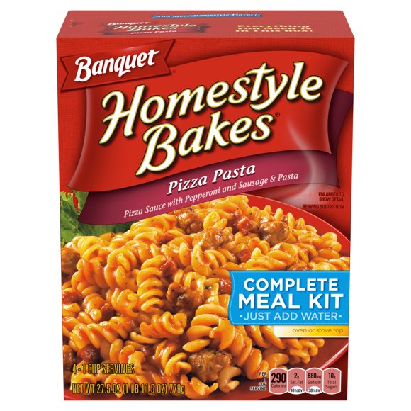 Banquet Homestyle Bakes Pizza Pasta, Meal Kit, 27.5 oz