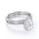thumbnail image 3 of JeenMata Juego de Pavé de 2 Puntas - Corte Marquesa 1,25 Ct - Filigrana Milgrain Art Déco - Anillo de Compromiso Solitario - Juego de Anillo Nupcial Trío - Baño Oro Blanco 18K sobre Plata, 3 of 6