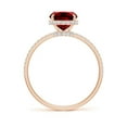 thumbnail image 2 of ANGARA Lab Grown 2.1 Ct Thin Shank Cushion Ruby Ring with Lab Diamond Accents for Women in 14K Rose Gold (Size-9x7mm) | July Birthstone, Anniversary, Jewelry Gift for Women | Lab-Grown Ruby Ring, 2 of 8
