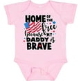 thumbnail image 3 of Inktastic Home of the Free Because My Daddy is Brave with Flag Boys or Girls Baby Bodysuit, 3 of 5