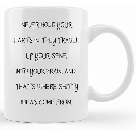 Fart Coffee Mug, Black White Mug, Quotes Tea Cup, Handmade Coffee Mug, Adult Birthday Gift, 11oz Coffee Mug, Novelty Coffee Mugs 11oz, 15oz Mug