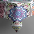 thumbnail image 5 of Multicolor Ethnic Mandala Pattern Square Tablecloth,Waterproof Square Table Cover,Wipeable Spillproof Washable Table Cover for Home Kitchen Party Decor 42"X42"(107x107cm), 5 of 6