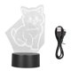 thumbnail image 1 of Lampe 3D en forme de chat, LED 3D, couleurs réglables, douce et chaude, sûre, durable, facile à utiliser, USB ou batterie, veilleuse 3D, 1 of 4