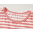 thumbnail image 2 of Beezizac Soft Summer Modal Pink Striped Pajamas for Girls Jersey Shirt & Shorts Set Jammies Big Kid Size 10, 2 of 8