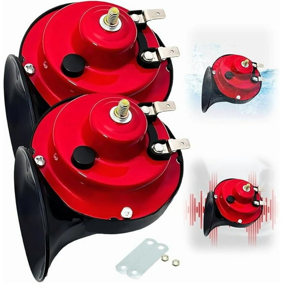 2025 New 300DB Super Loud Truck Horns, 2 PCS Air Horn for Car Snail Electric Horn Durable Dual Tone Kit, Waterproof Rad Horn for Trucks, Universal Replacement Suitable for Drivers (2)