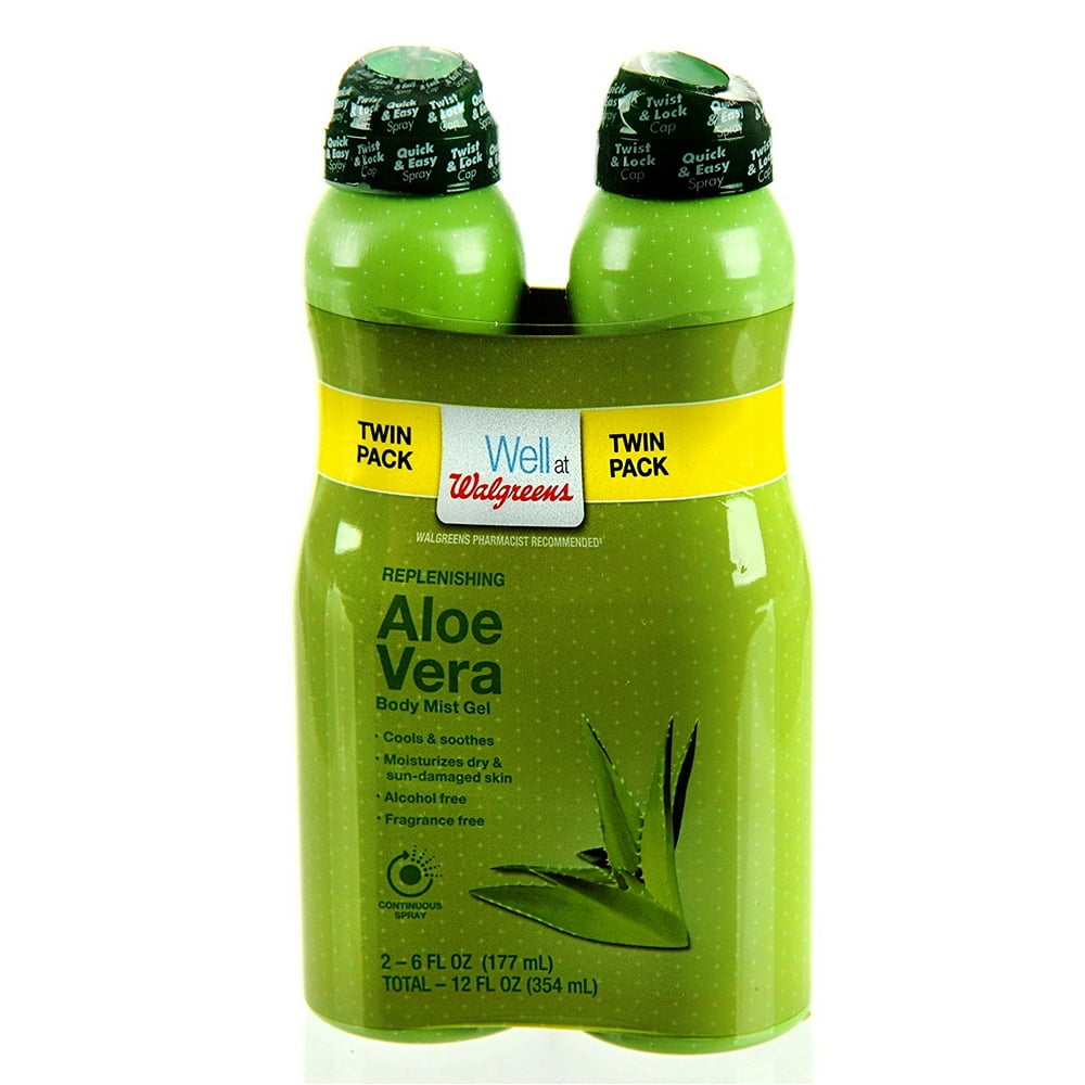 walgreens Twin Pack Replenishing Aloe Vera Body Mist Gel 6 fl oz