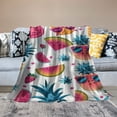 thumbnail image 2 of ARISTURING Pineapples Watermelon Sunglasses Flannel Blanket for All Seasons Soft Plush Blankets 50x60in, 2 of 6