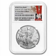 2020-W Proof American Silver Eagle PF-70 NGC (V75, End of WWII)