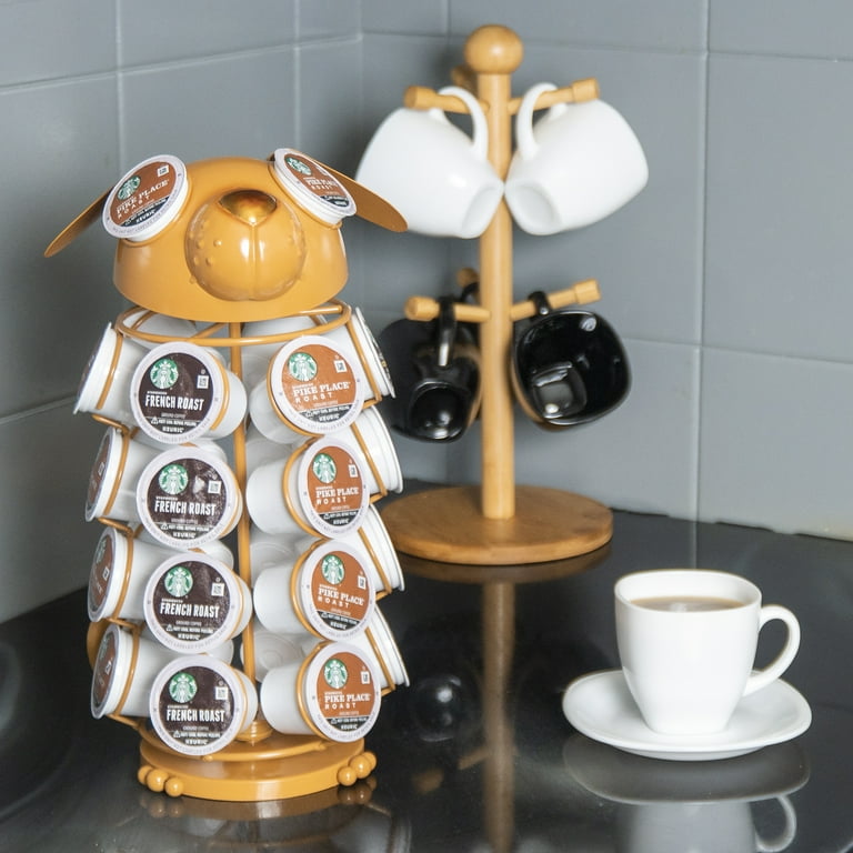 Made Easy Kit Carousel Coffee Pod Holder Compatible with Keurig K Pods K Cups Countertop Rack Storage Organizer Metal Home and Kitchen Decor Capsule Cafe Station Bar Walmart