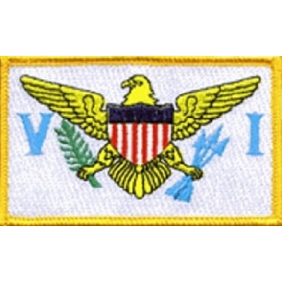 International Country Flag Patch 3.50" x 2.25", One Embroidered Iron or Sew On Flag Emblem; Over 100 Tactical Morale Patch Options Available US Virgin Islands