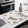 thumbnail image 3 of Pioneer Flower Floral Print Pattern Kitchen Dish Drying Mat 1 Pack, Ultra Absorbent Microfiber Drainer Mat, 16"x18", 3 of 6