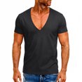 thumbnail image 7 of Fewfanhot Men's Waffle Knit Deep V-Neck T-Shirts, Casual Slim Fit Short Sleeve Tops, Lightweight Breathable Shirts for Men Daily Wear, S-XXL, 7 of 7