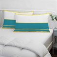thumbnail image 4 of Modern Teal Gold Throw Pillow Cover 12 x 20 Inch Decorative Pillow Cover Minimalist Geometric Yellow Striped Lumbar Pillowcase Seasonal Rectangle Cushion Case for Couch Sofa Bed Living Room, 4 of 9