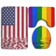 thumbnail image 1 of ABPHQTO Arco iris de la bandera americana Juego de alfombras de baño de 3 piezas Alfombra de baño Alfombra de contorno y tapa de inodoro ABPHQTO Cont-CHAPPLE-20331, 1 of 2
