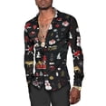 thumbnail image 3 of Camisas con botones para hombre con estampado 3D de tema navideño divertido, ropa de calle informal de manga larga, Tops, camisa hawaiana elegante para fiesta de vacaciones Unisex, 3 of 4