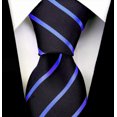 thumbnail image 2 of Scott Allan Collection Black & Blue Tie | Standard Size 3.3" Adult Pin Stripe Necktie Black Tie's, 2 of 7