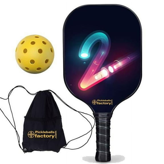 Pickleball Factory PB00017-9-C Pro Pickleball Paddle - Tow Pickleballs for Sale, Best Pickleball Paddle for Spin Pickleball Professional Players, Carbonfiber Graphite