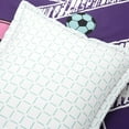 thumbnail image 6 of Lush D?cor Girls Soccer Kick Reversible Oversized Comforter White/Turquoise 5Pc Set Full/Queen, 6 of 11