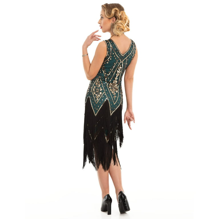 PrettyGuide Women's 1920s Flapper Dress Vintage Swing Fringed Gatsby  Roaring 20s Dress, Medium
