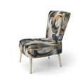 thumbnail image 3 of Designart "Formes Harmonieuses Composition Or Blanc" Chaise d'Appoint Rembourrée Formes Abstraites Dorées - Fauteuil Moderne pour Salon, 3 of 7
