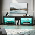 thumbnail image 1 of Bestier Carbon Fiber TV Stand for 70" w/Power Outlets, Entertainment Center Cabinet with Storage, 1 of 7