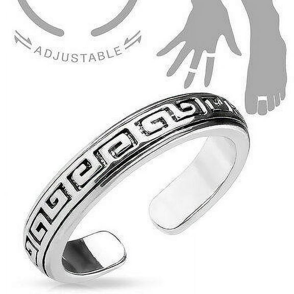 Adjustable Toe Ring/Mid Ring Maze Pattern